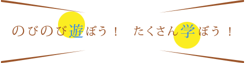 のびのび遊ぼう！たくさん学ぼう！